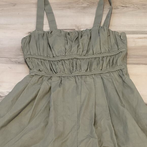 & OTHER STORIES Women 4US Pleated Detail Jumpsuit Adjustable Ruched Bodice Green - Picture 4 of 12